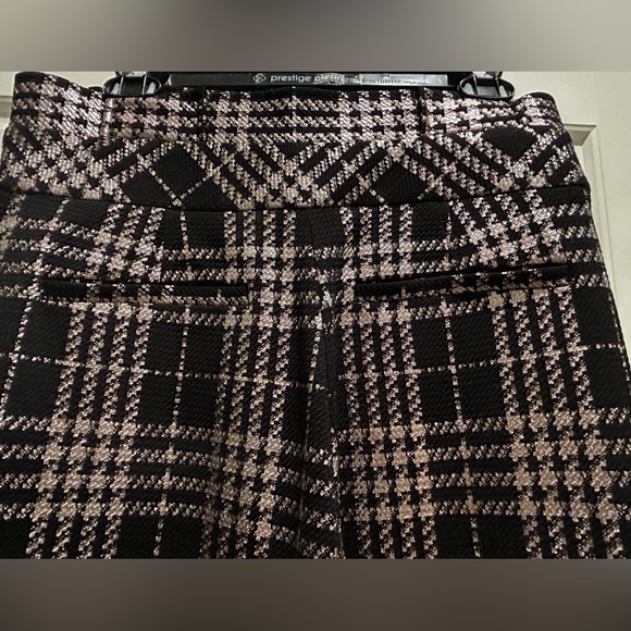 NY&CO Palazzo Pant Black Plaid Metallic 7th Avenue - Picture 5 of 15